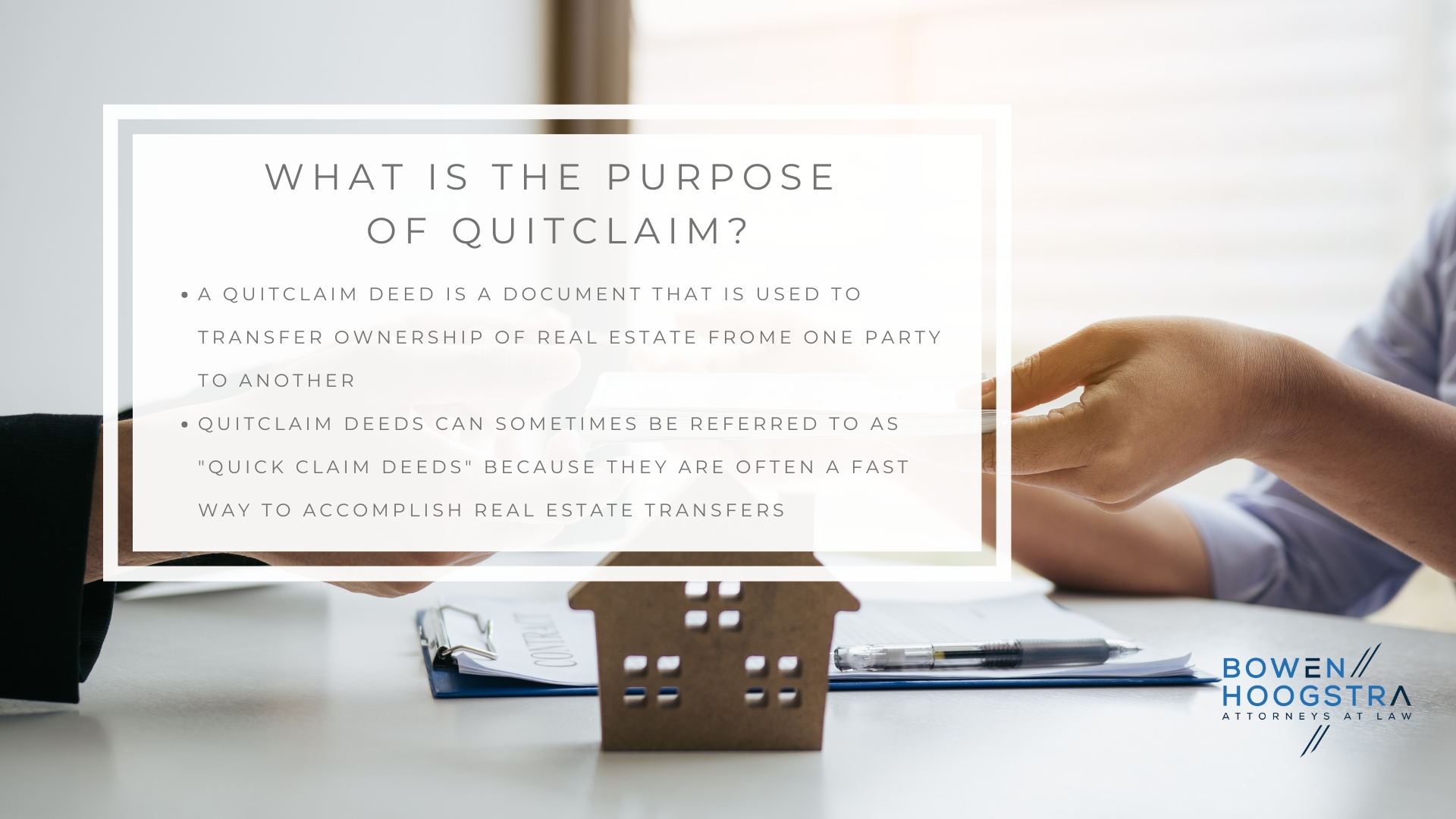 infographic of what is the purpose of quitclaim deeds