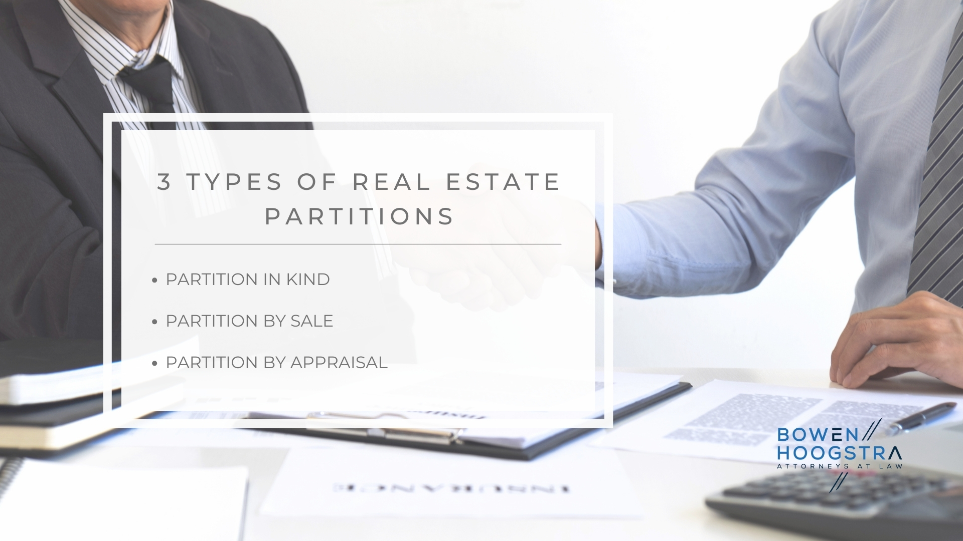 Infographic of the three types of real estate partitions