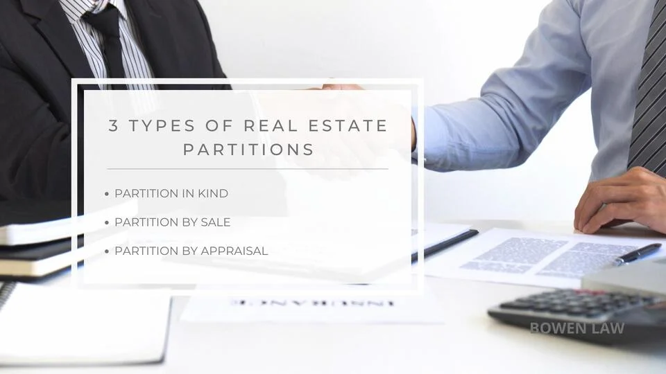 Infographic of the three types of real estate partitions