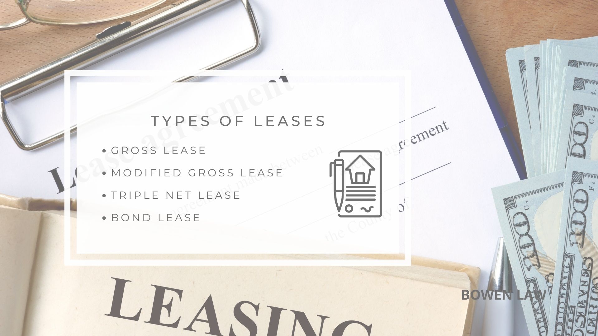 Infographic image of the types of leases