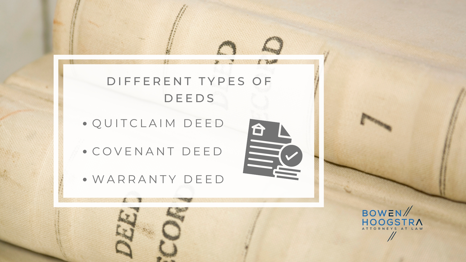 Infographic image of the different types of deeds