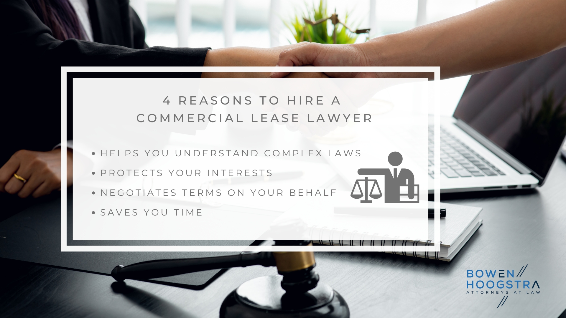 Infographic image of 4 reasons to hire a commercial lease lawyer