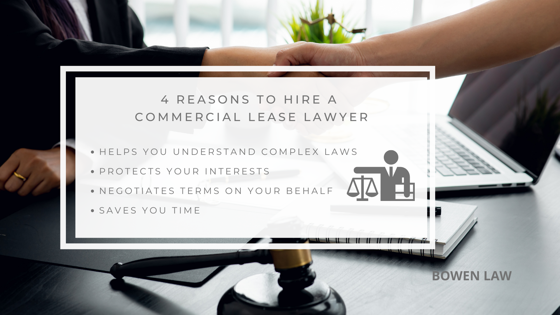 Infographic image of 4 reasons to hire a commercial lease lawyer