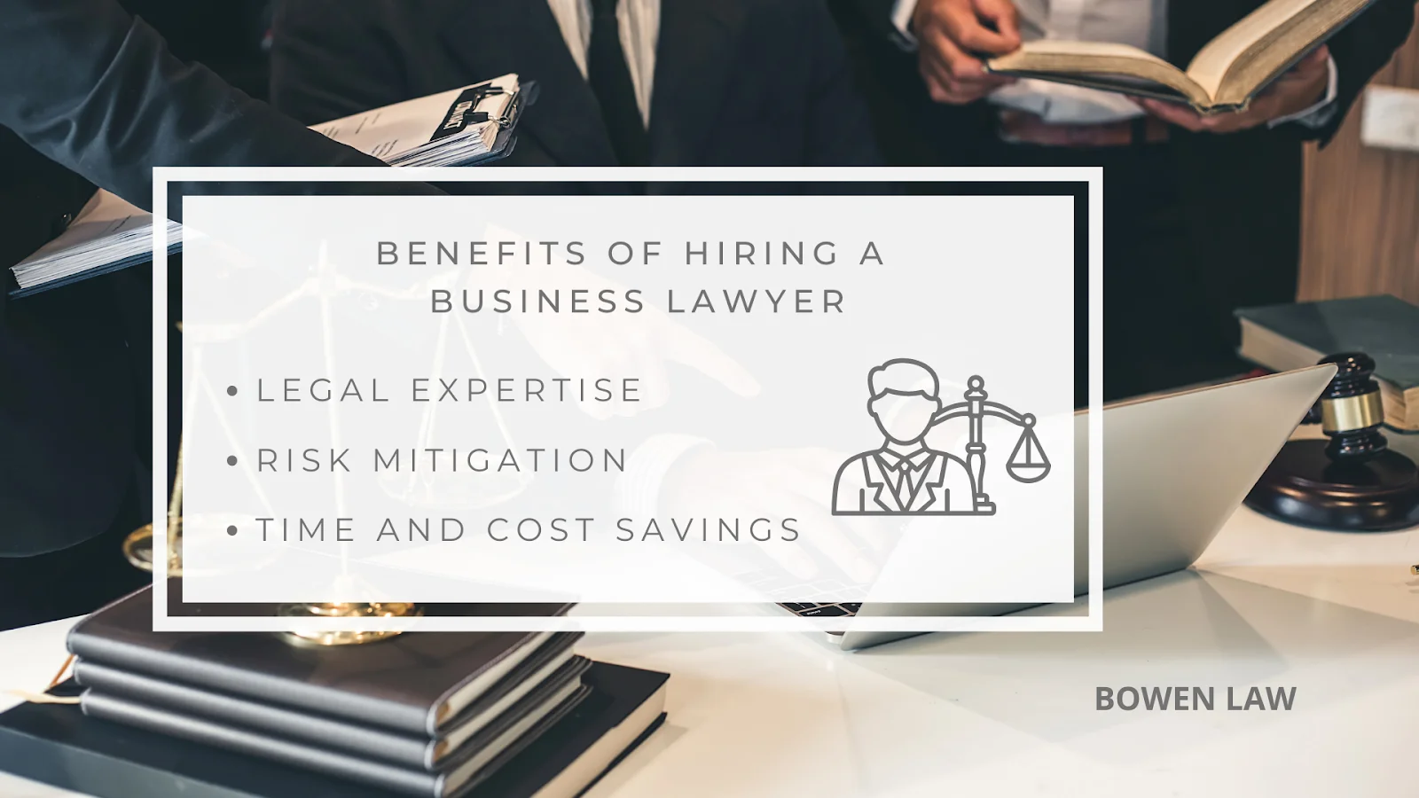 Infographic image of the benefits of hiring a business lawyer