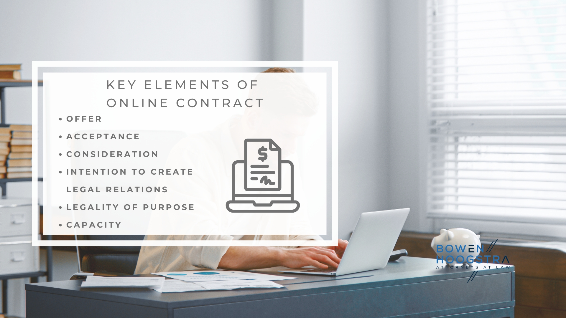 Infographic image of key elements of online contract