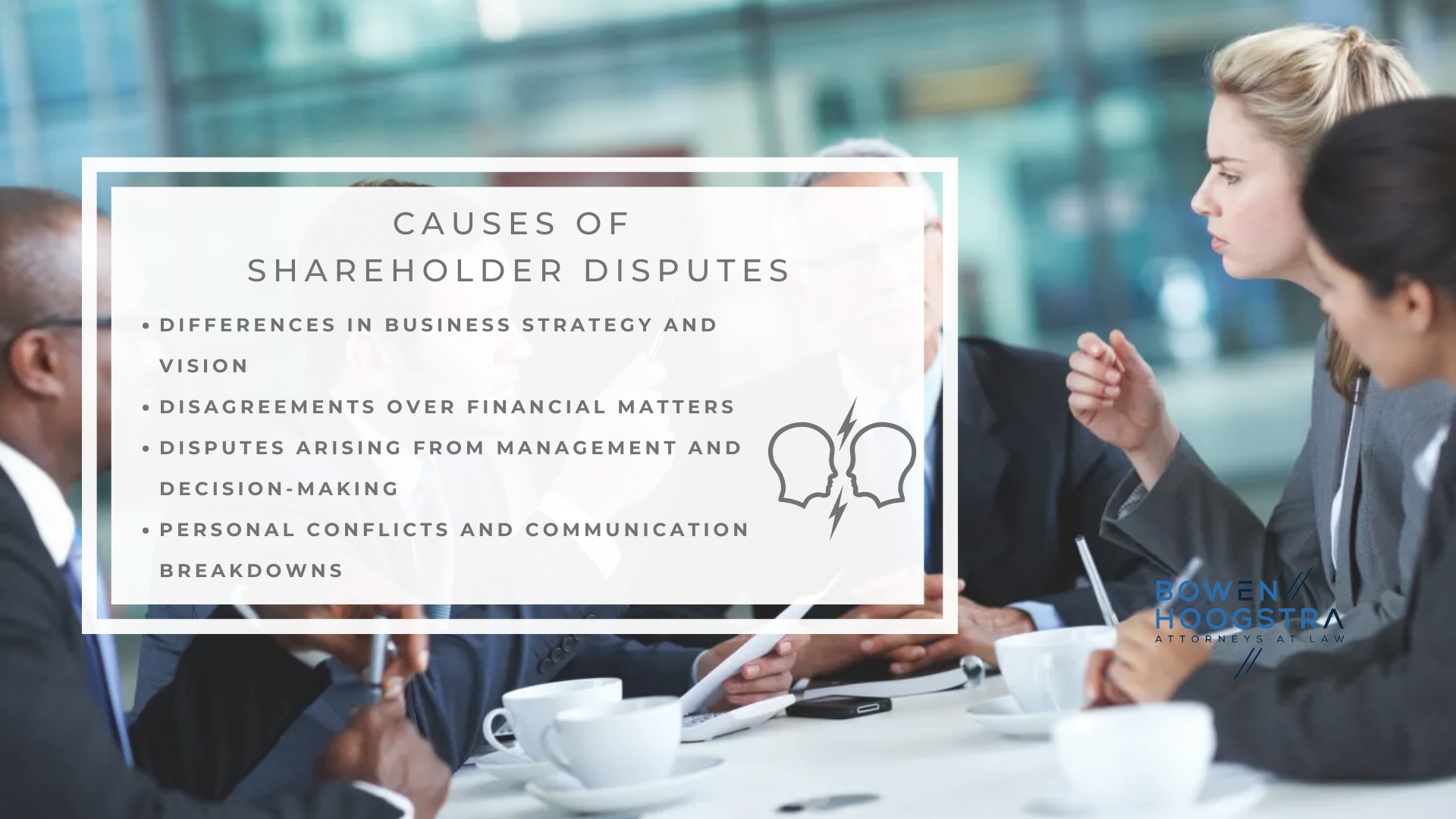 Infographic image of causes of shareholder disputes