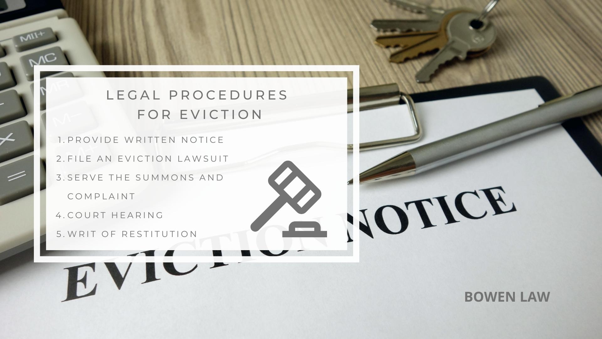 Infographic image of legal procedures for eviction