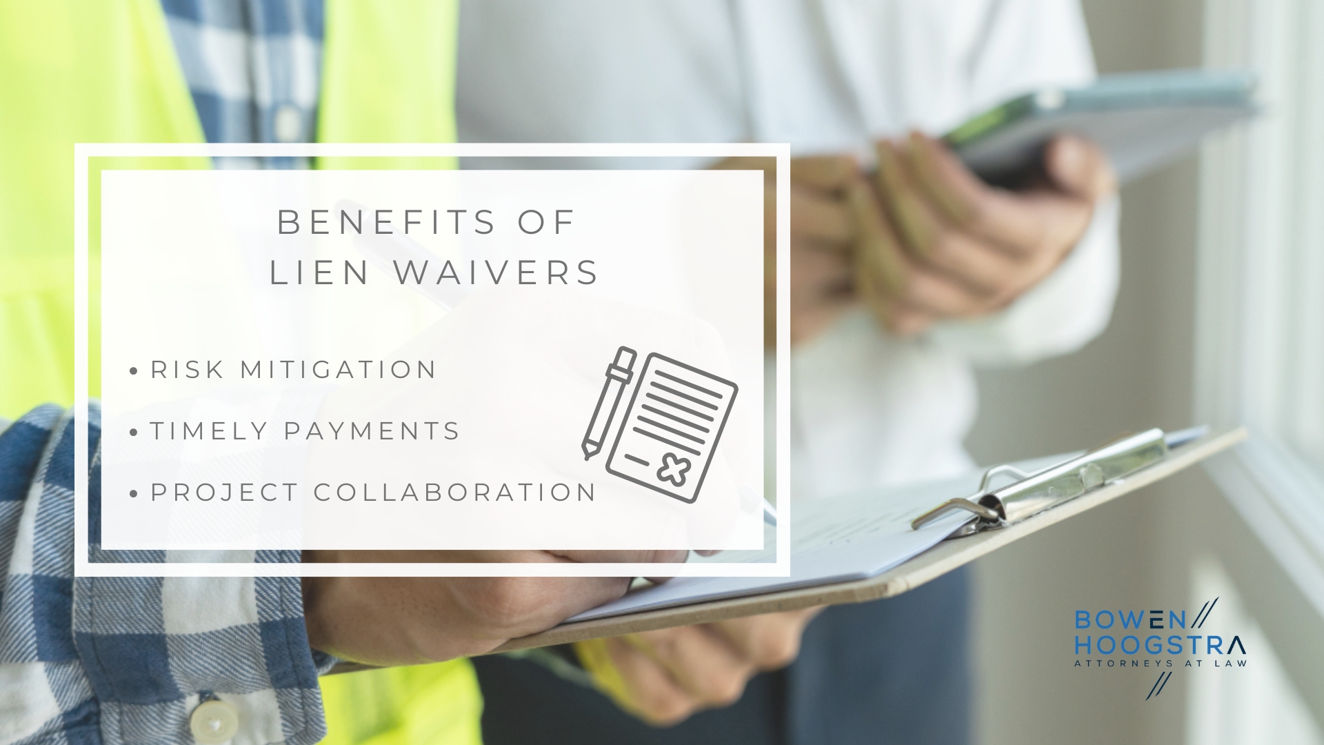 Infographic image of benefits of lien waivers