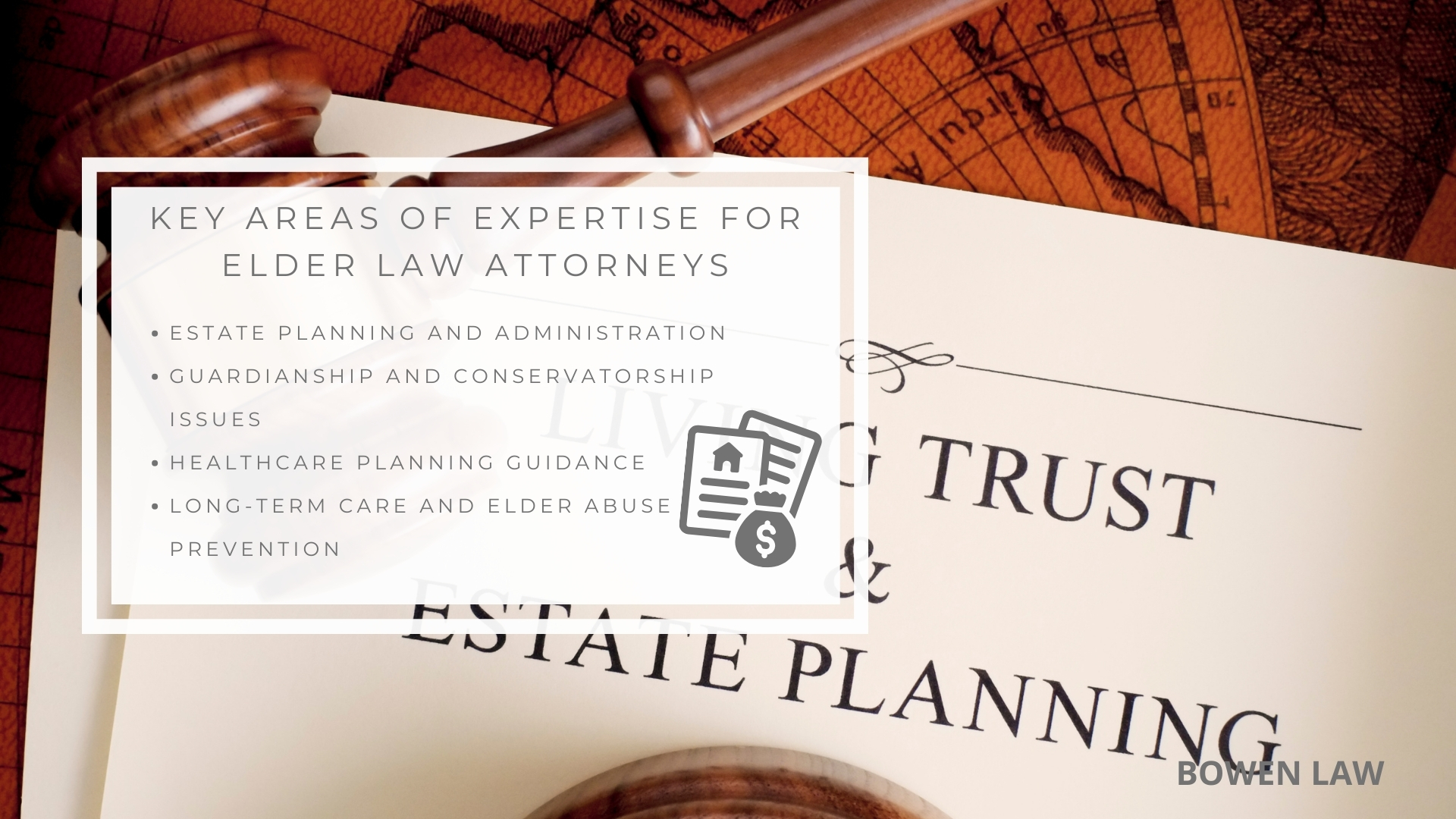 Infographic image of key areas of expertise for elder law attorneys
