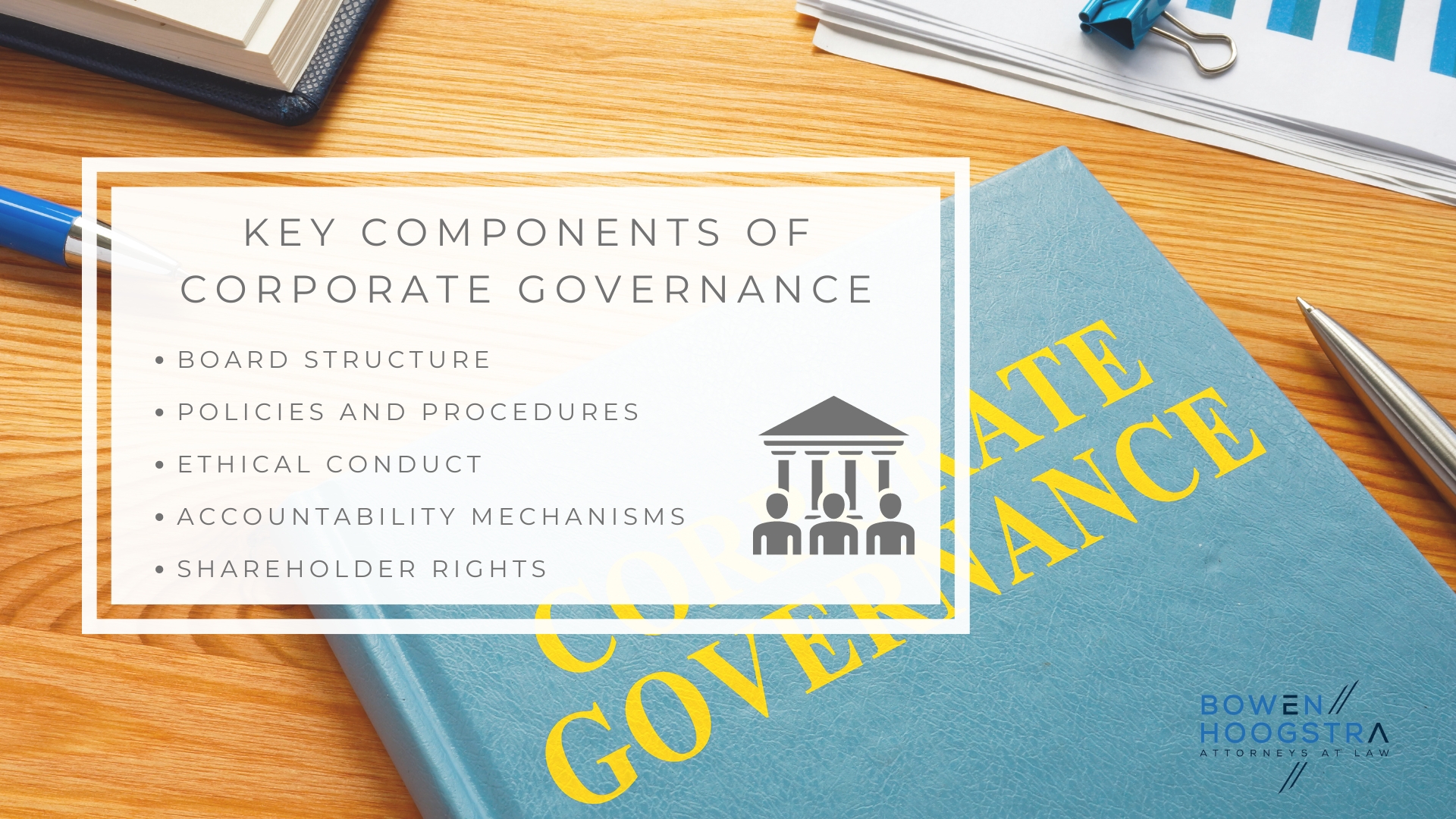 Infographic image of key components of corporate governance