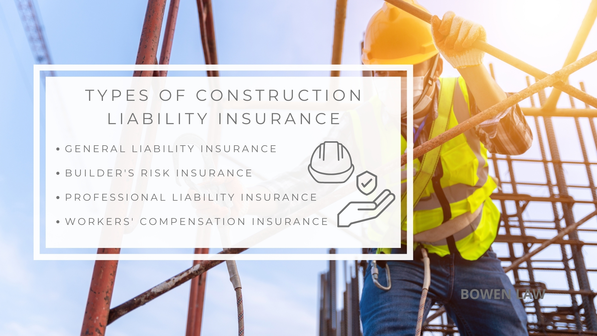 Infographic image of types of construction liability insurance