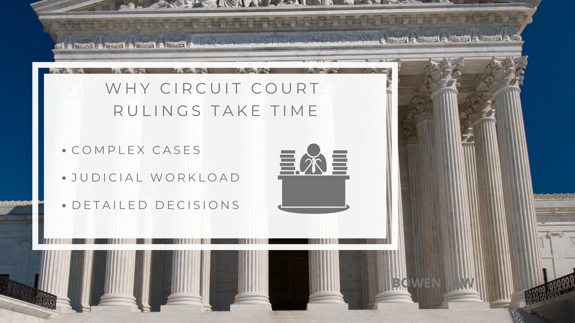 Infographic image of why circuit court rulings take time