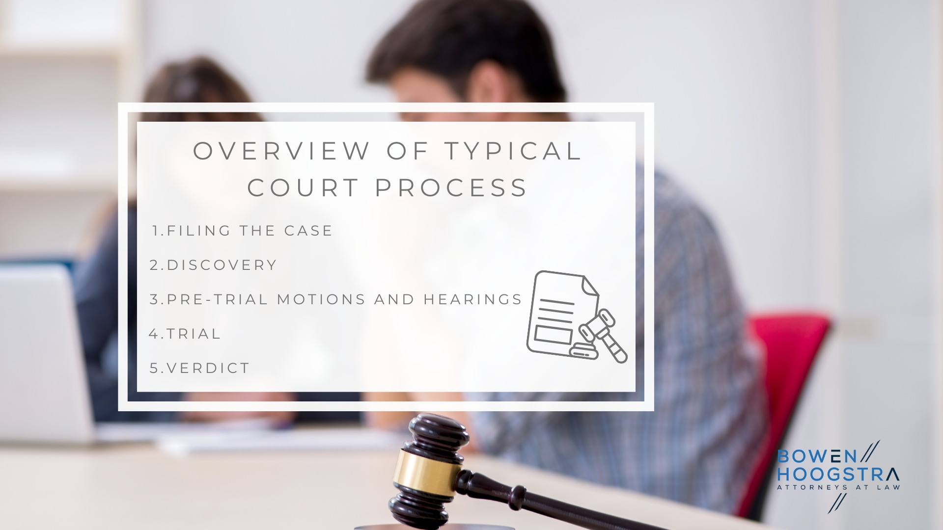 Infographic image of overview of typical court process