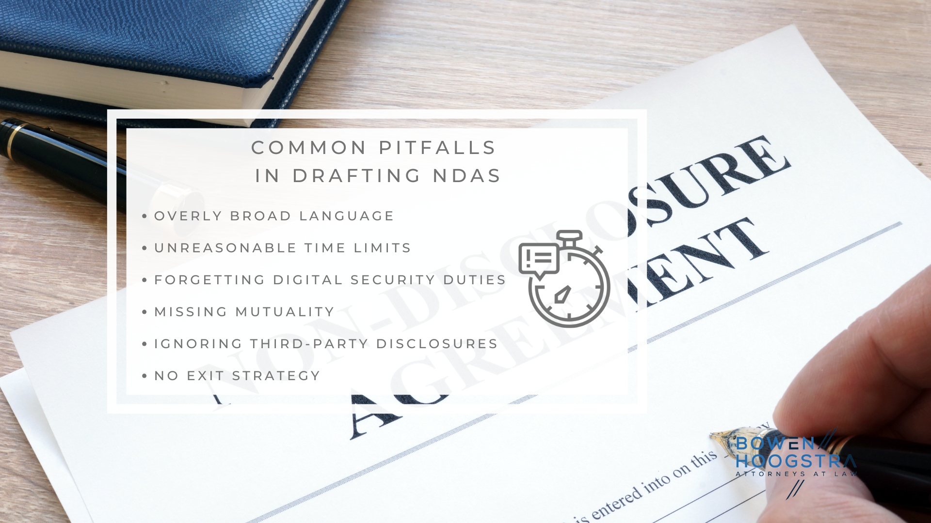 Infographic image of common pitfalls in drafting NDAS