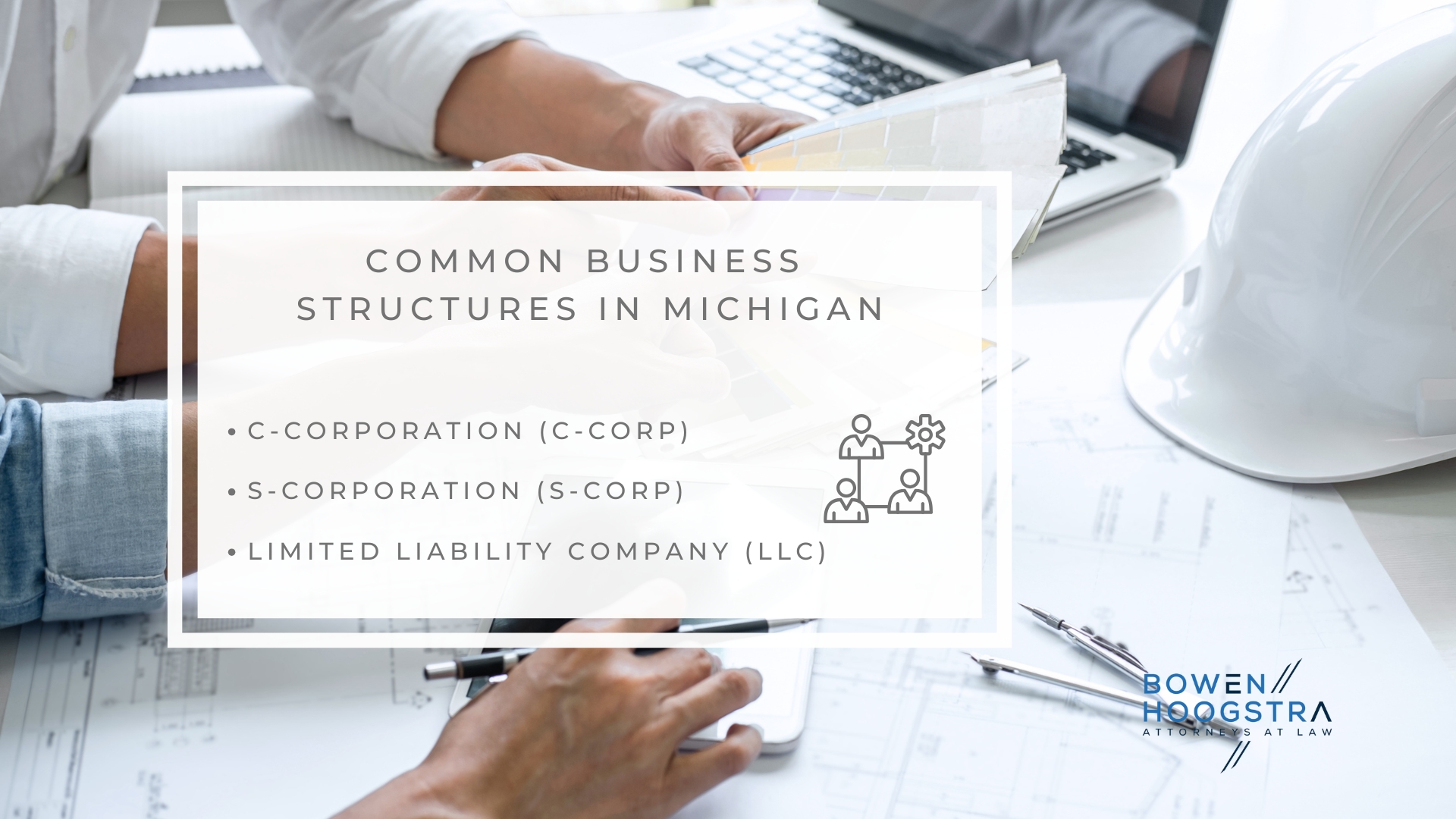Infographic image of common business structures in Michigan