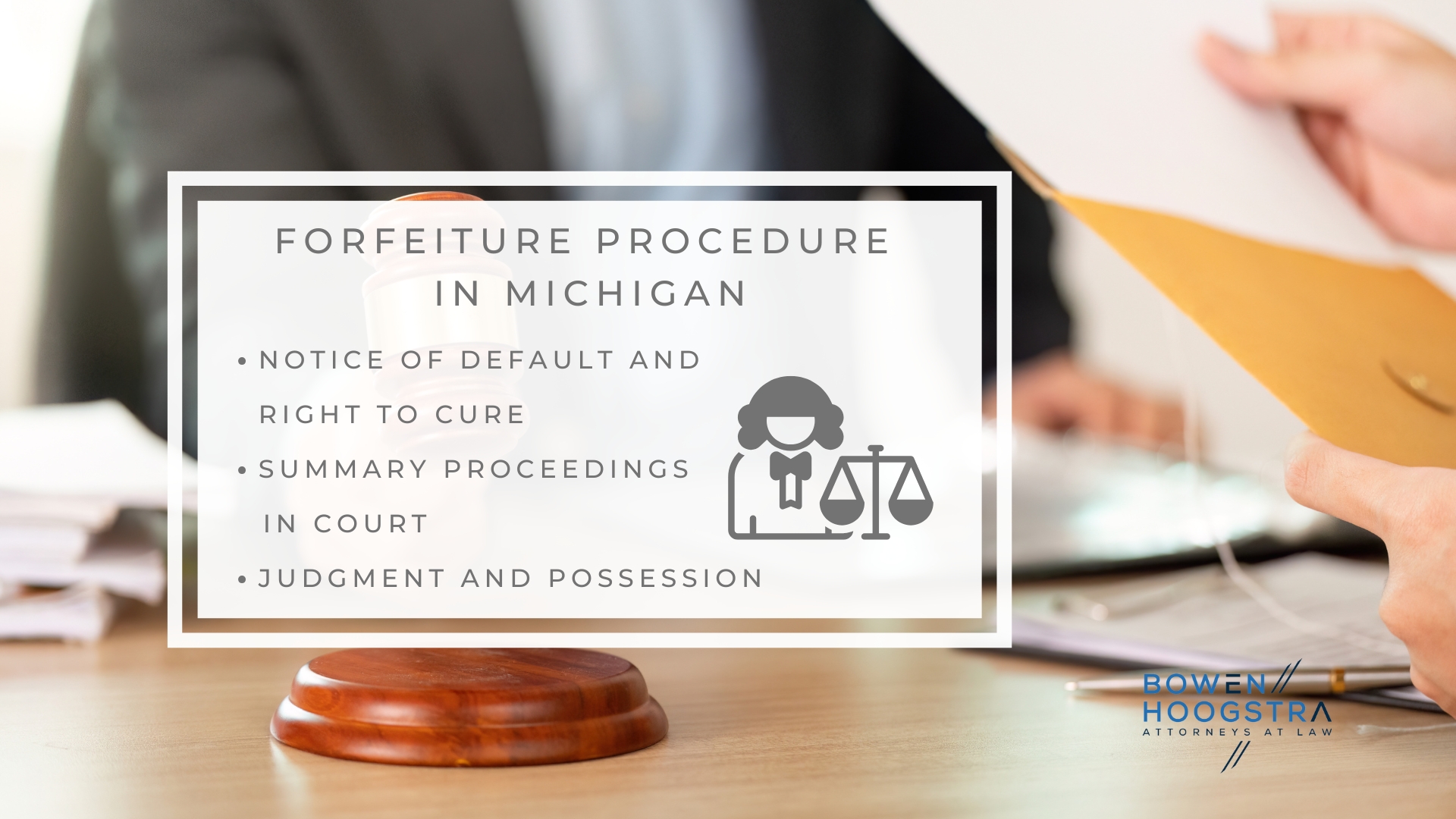 Infographic image of forfeiture procedure in Michigan
