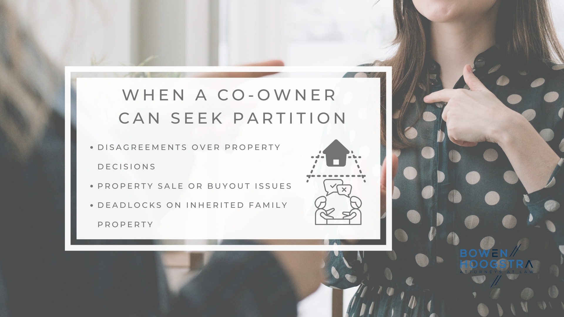 Infographic image of when a co-owner can seek partition