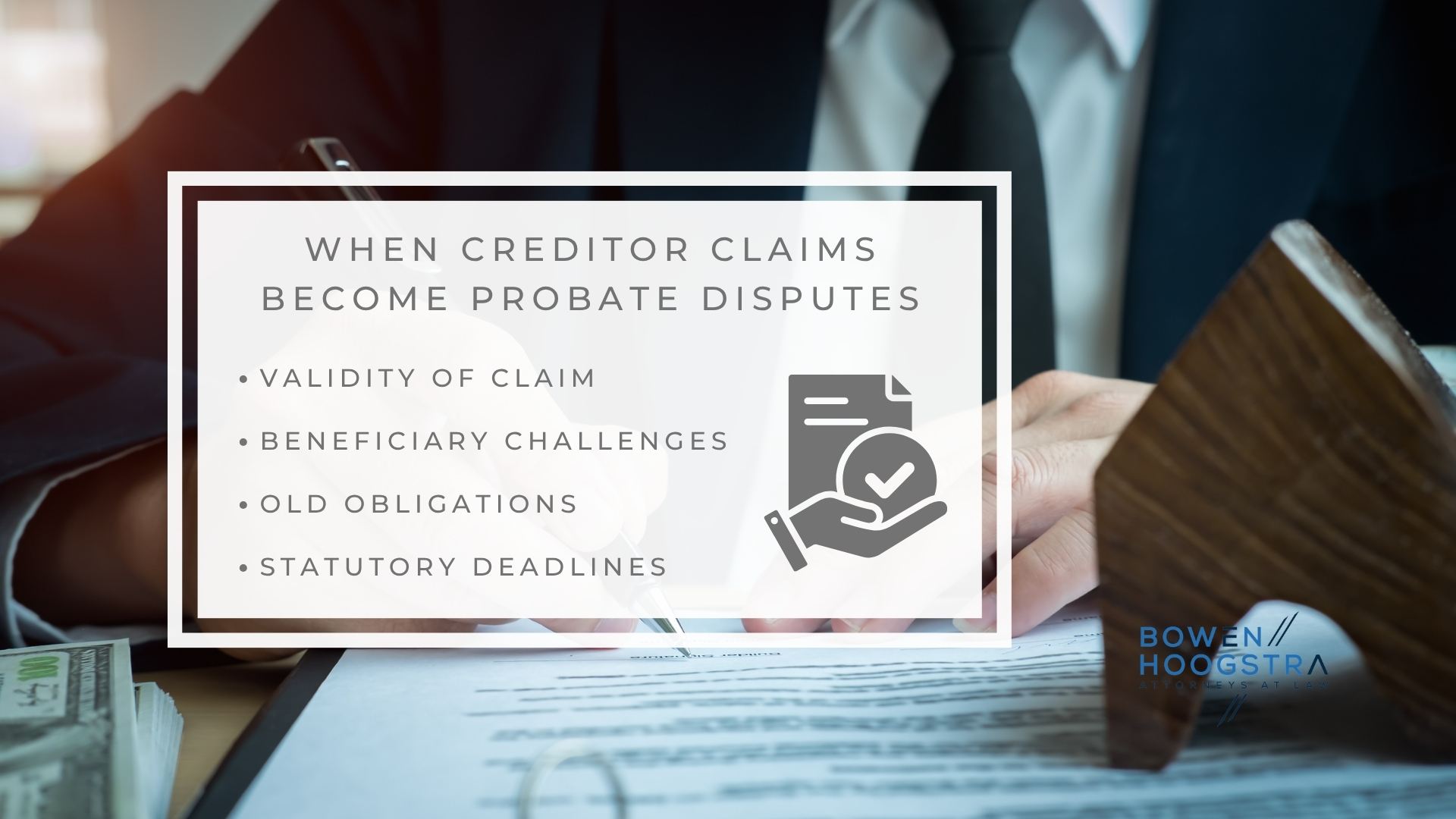 Infographic image of when creditor claims become probate disputes